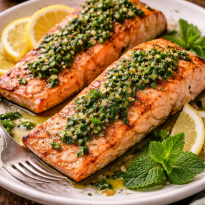 Salmón con menta