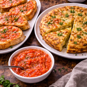 Tortilla tumaca y pan